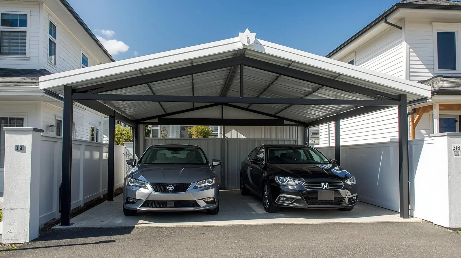 iron car parking sheds